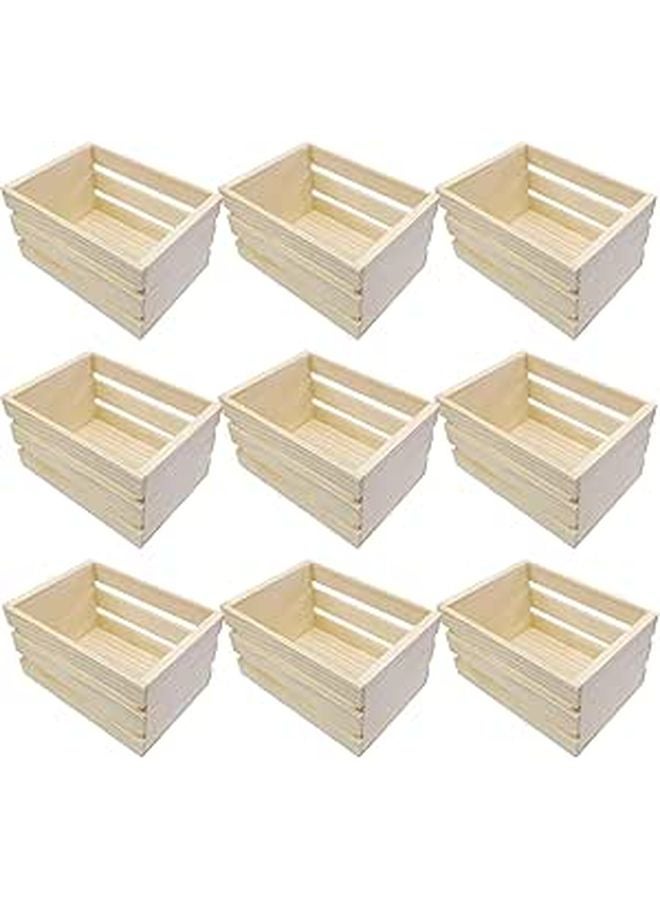 9 Pcs Natural Pine Wood Stacking Crates For Storage Crafts And Decor 4 9 X 3 5 X 2 8 Inches - Image 1