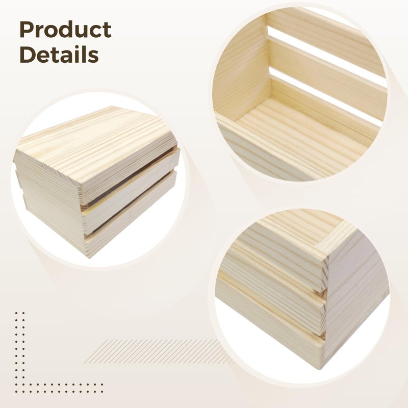 9 Pcs Natural Pine Wood Stacking Crates For Storage Crafts And Decor 4 9 X 3 5 X 2 8 Inches - Image 5