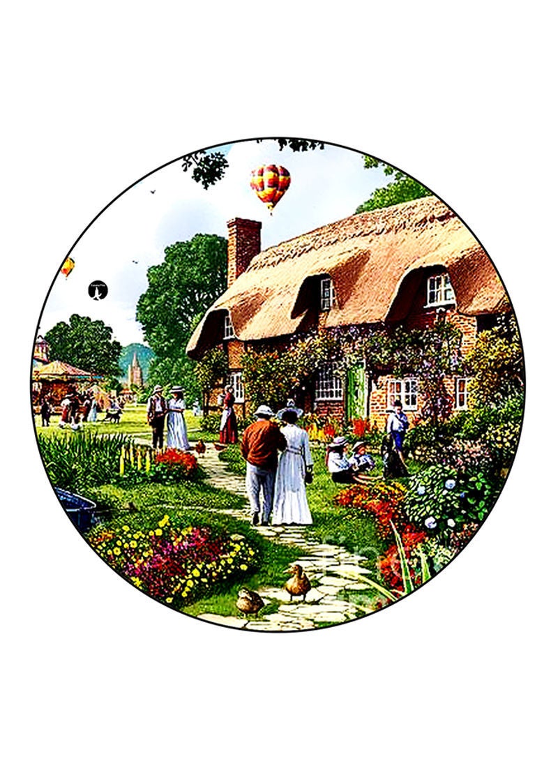 RKN Vintage Art Printed Fridge Magnet  Round  Multicolour - Image 1
