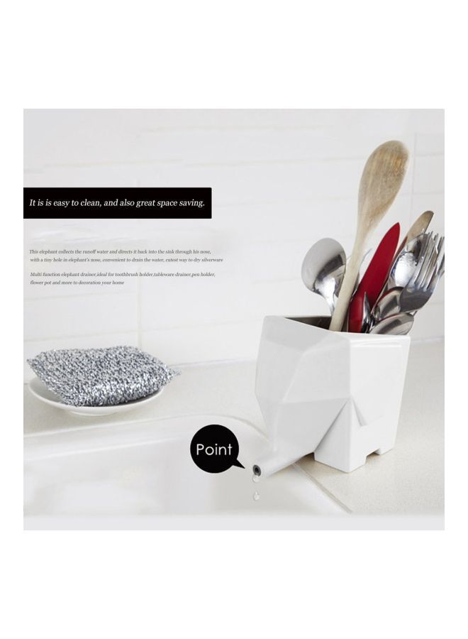 نيبمينينت جهاز تجفيف أدوات المائدة بتصميم هندسي أنيق على شكل فيل أبيض - Image 2