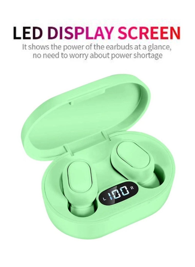 Generic - Mini Earbuds New Generation Smart Earphones TWS Bluetooth Headphones with LED Power Display HiFi Sound Quality Deep Bass Green - Image 1