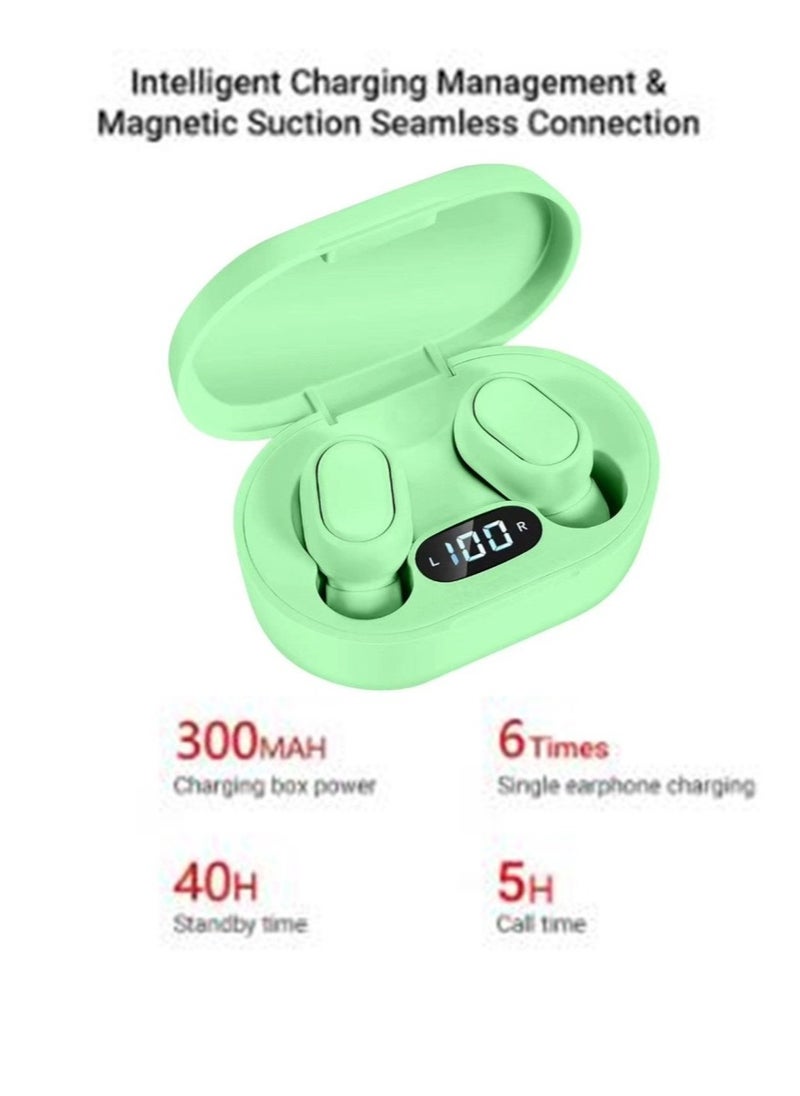 Generic - Mini Earbuds New Generation Smart Earphones TWS Bluetooth Headphones with LED Power Display HiFi Sound Quality Deep Bass Green - Image 1