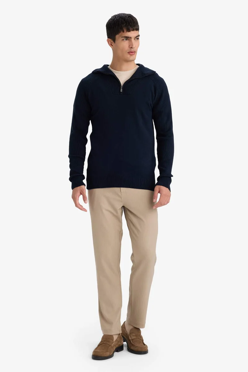 DeFacto Tailored Fit Straight Leg Stretch Trousers