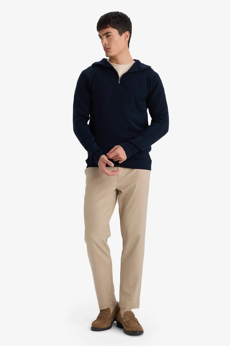 DeFacto Tailored Fit Straight Leg Stretch Trousers