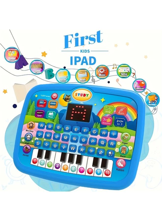 Pink Kids Learning Tablet Educational Toy With Alphabet Numbers Music Animals Piano - Image 2