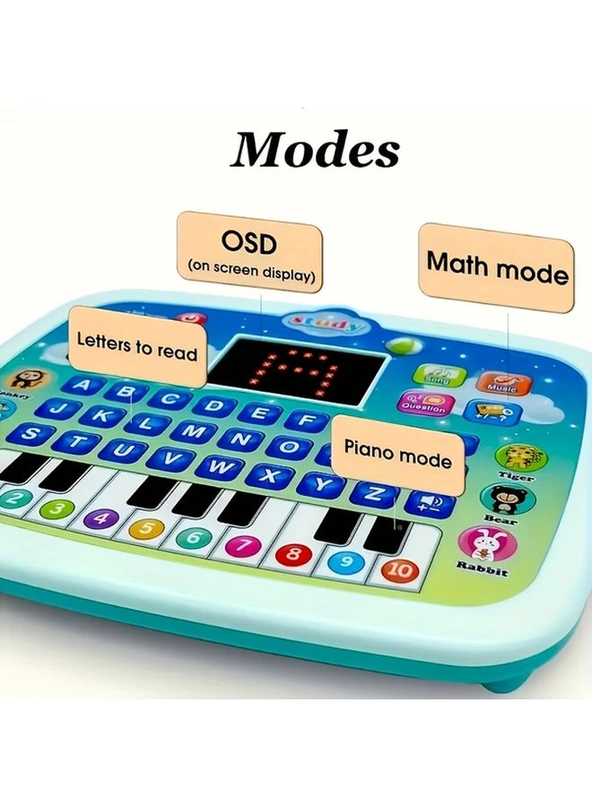 Pink Kids Learning Tablet Educational Toy With Alphabet Numbers Music Animals Piano - Image 5