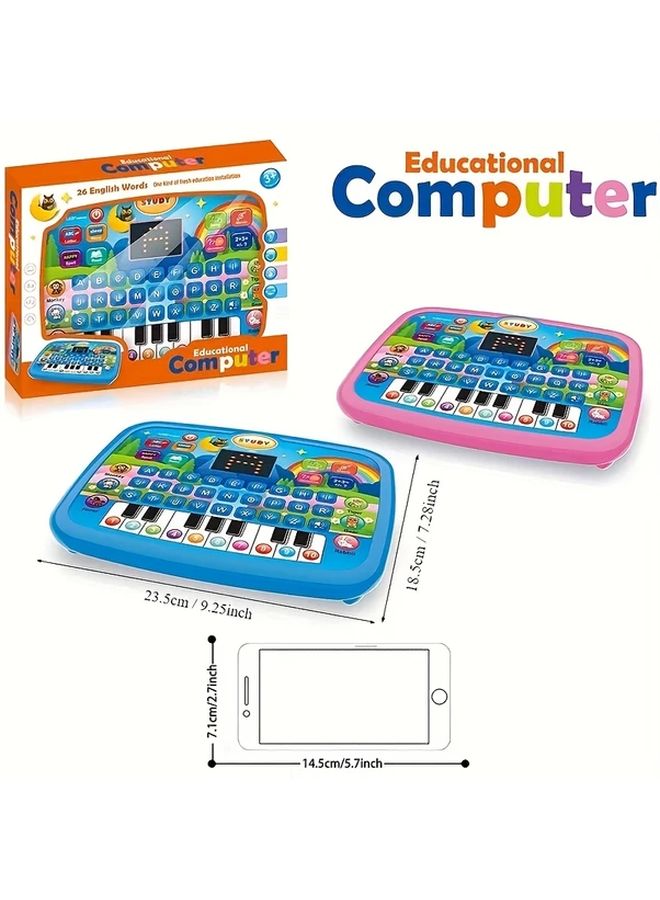 Pink Kids Learning Tablet Educational Toy With Alphabet Numbers Music Animals Piano - Image 4
