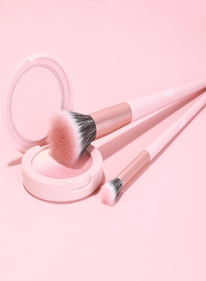 MSQ Stipple Blush Brushes, 2PCS Duo Fiber Stippling Brush Flat Top Double Stipple Makeup Brush, Great for Blending, Highlight, Blush,Contour, Cream, Foundation,Smooth & Natural Pink - Image 4