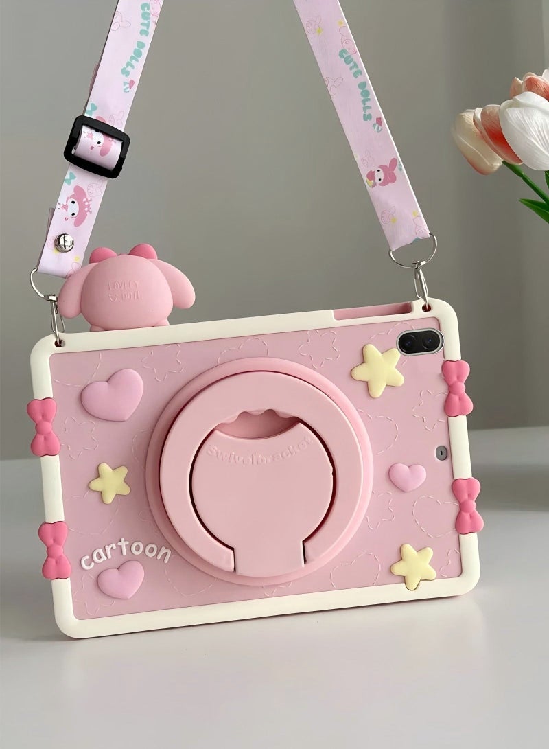 Cartoon Kids Case for HONOR Pad X8a/X9 11-Inch 2024, Portable Handle Stand, Kids Friendly Soft Silicone Adjustable Stand Shockproof Cover for HONOR Pad X8a/X9 11-Inch 2024 - Image 4