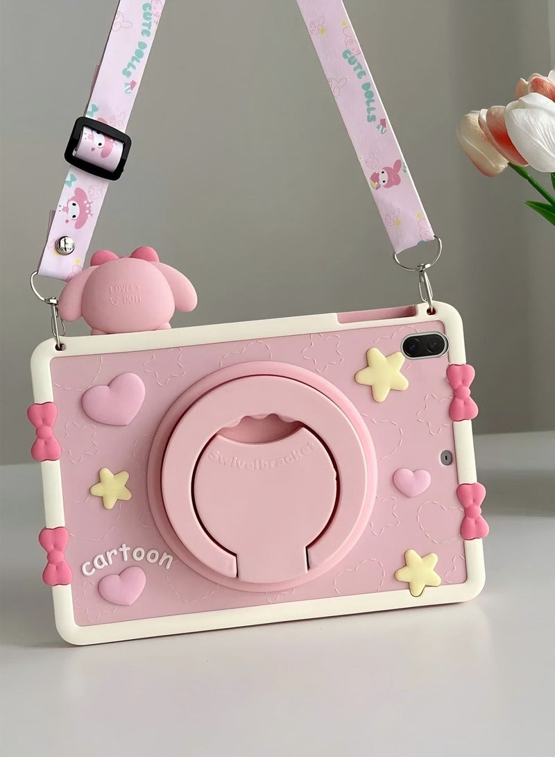 حافظة كرتونية للأطفال لجهاز HONOR Pad X8a/X9 مقاس 11 بوصة 2024، حامل محمول، حامل قابل للتعديل من السيليكون الناعم الملائم للأطفال، غطاء مقاوم للصدمات لجهاز HONOR Pad X8a/X9 مقاس 11 بوصة 2024 - Image 5