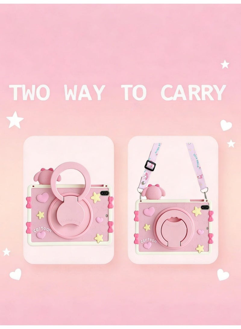 حافظة كرتونية للأطفال لجهاز HONOR Pad X8a/X9 مقاس 11 بوصة 2024، حامل محمول، حامل قابل للتعديل من السيليكون الناعم الملائم للأطفال، غطاء مقاوم للصدمات لجهاز HONOR Pad X8a/X9 مقاس 11 بوصة 2024 - Image 4