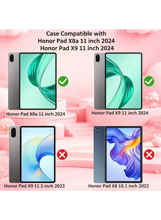 حافظة كرتونية للأطفال لجهاز HONOR Pad X8a/X9 مقاس 11 بوصة 2024، حامل محمول، حامل قابل للتعديل من السيليكون الناعم الملائم للأطفال، غطاء مقاوم للصدمات لجهاز HONOR Pad X8a/X9 مقاس 11 بوصة 2024 - Image 2