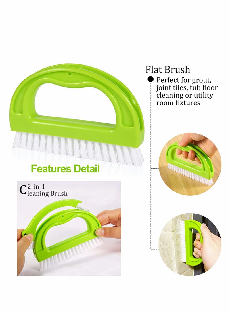 Tile and Grout Cleaner Brush Set for Deep Cleaning Kitchen and Bathroom Surfaces, 4 in 1 Design for Effective Scrubbing and Detailing - Image 4
