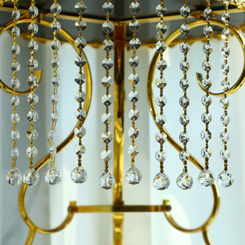 KRISININE 10pcs Crystal Garland Strands Hanging Glass Chandelier Beads Chains Glass 20mm Balls Prisms with Beads Pendants Crystal Chandelier Parts Replacements Christmas Party Garden Decoration - Image 4