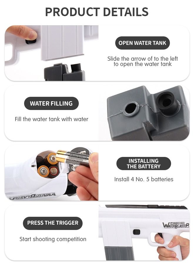 GROIC Electric Water Gun, Automatic Water Squirt Guns with 375CC High Capacity, 22 FT Range Water Blaster Toys, Water Soaker Gun Toy for Summer Swimming Pool Party Beach Outdoor Activity - Image 3