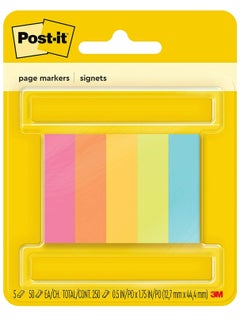 3M 250-Piece Index Page Markers 0.5x1.75 Inch Size Multicolour  - Image 1