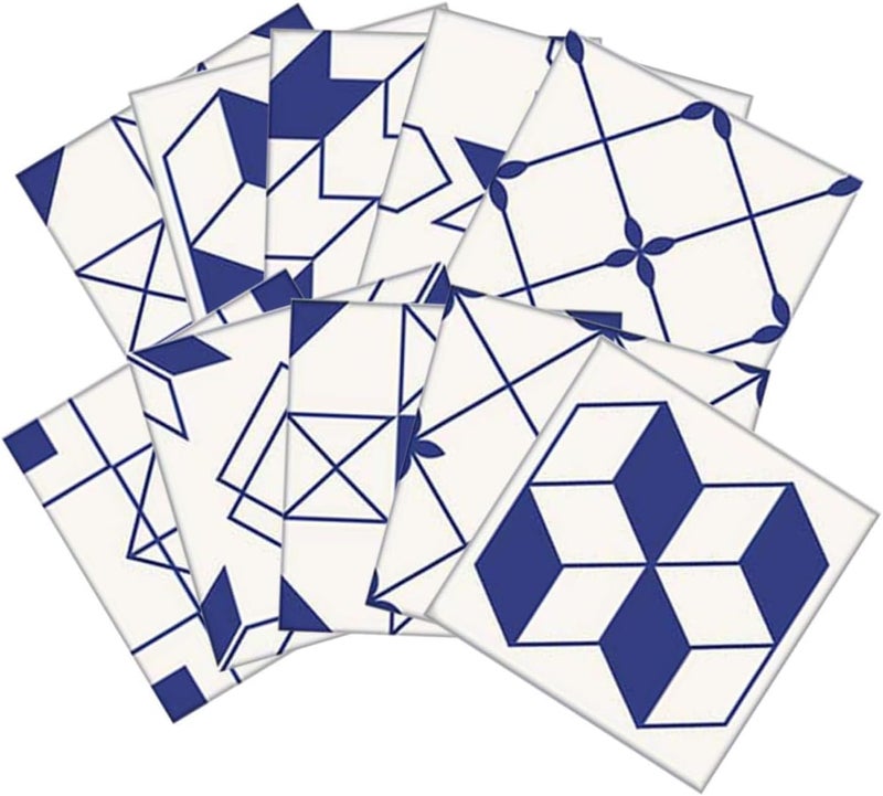 klarako 10pcs Furniture Oil-Proof Decor Tile Self-Adhesive Staircase Sticker to Nordic Room Floor Wall Pattern Decals Stickers Peel Decorative Geometric-Shaped Easy Tiles Home and for - Image 1