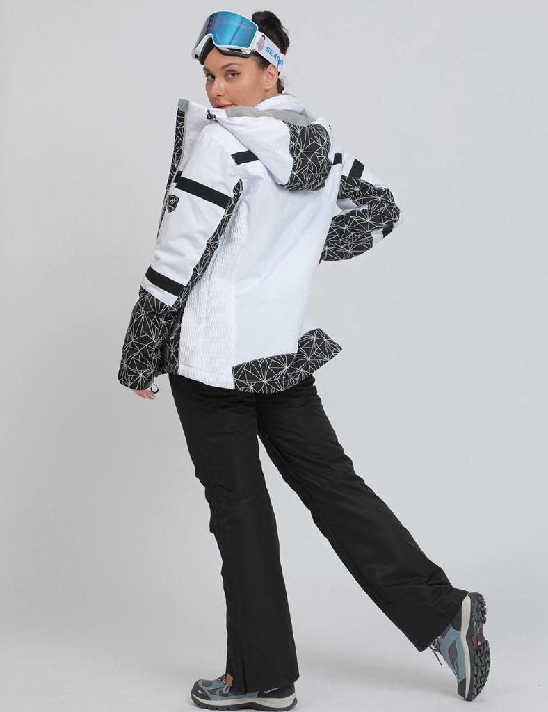 GS SNOWING Women's Ski Jackets and Pants Set Windproof Waterproof Insulated Snowsuit Winter Warm Snowboarding Snow Coat #002Black+Black S - Image 5