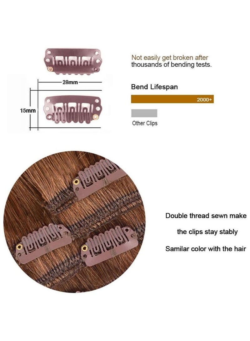 إستيل وصلات شعر بشري ريمي للسيدات مشبك شعر بشري طويل مستقيم حريري على وصلات 100 جرام 4 قطع أوبورن - Image 3
