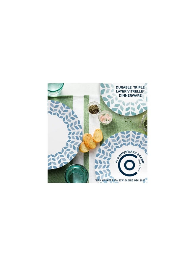 Corelle Vitrelle Glass Dinnerware Set, Chip & Crack Resistant Triple Layer Glass, 12-PC Dinnerware Set, Northern Pines - Image 4