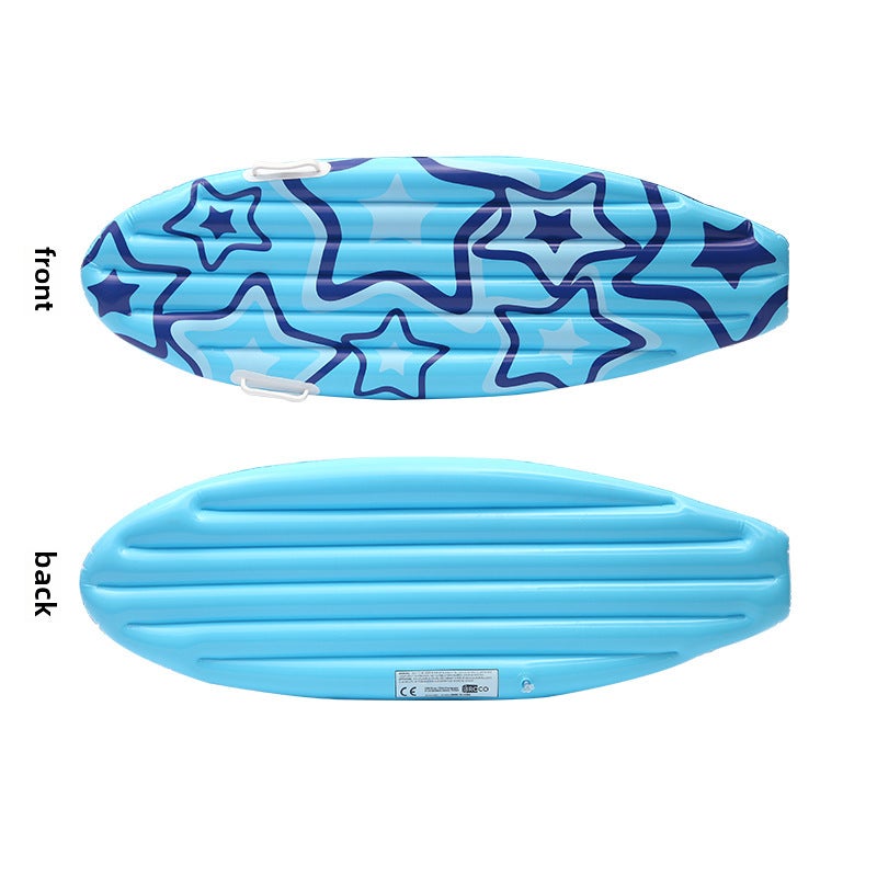 in stock PVC inflatable surfboard for adults and children to learn swimming surfing portable boogie board portable marine water ski(blue star surfboard, 110*40) - Image 1