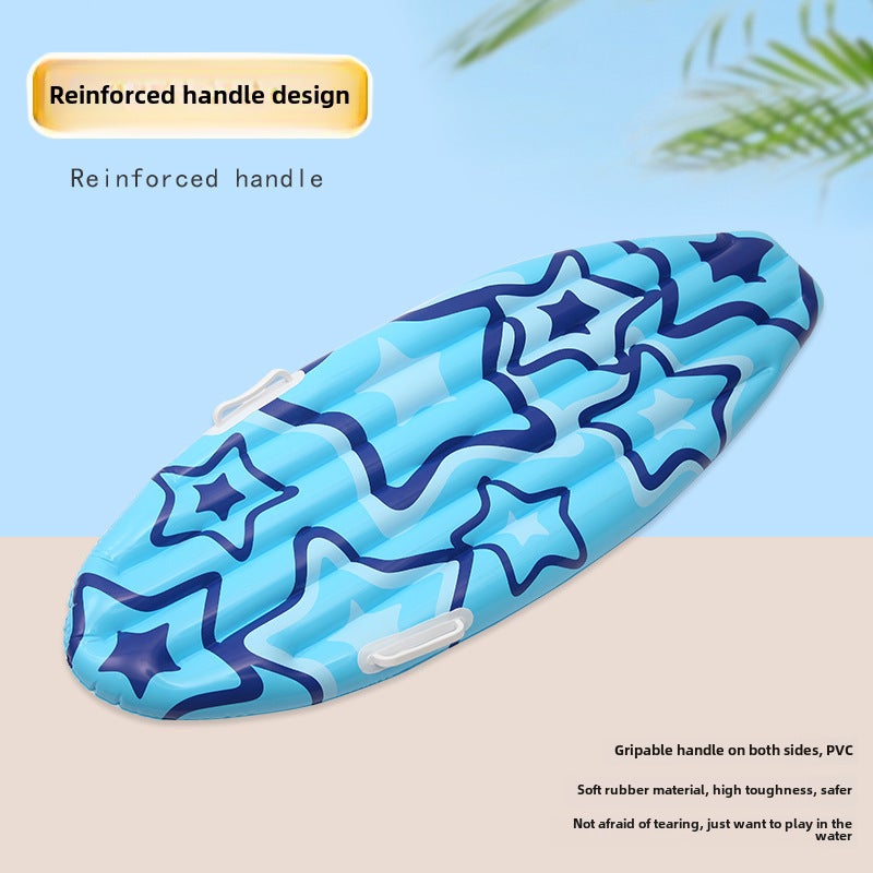 in stock PVC inflatable surfboard for adults and children to learn swimming surfing portable boogie board portable marine water ski(blue star surfboard, 110*40) - Image 4