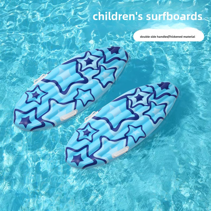 in stock PVC inflatable surfboard for adults and children to learn swimming surfing portable boogie board portable marine water ski(blue star surfboard, 110*40) - Image 3