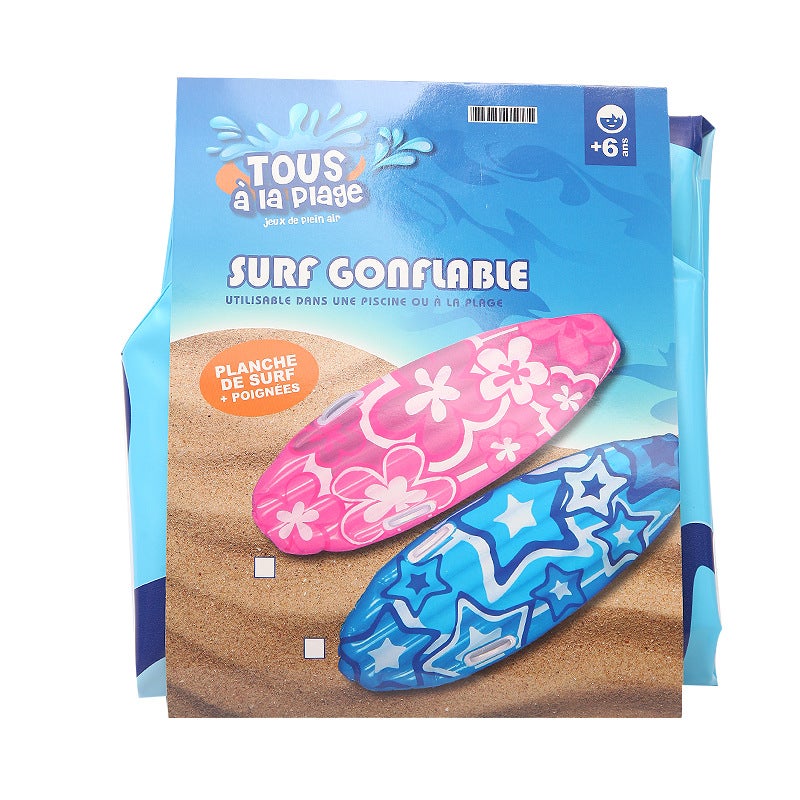 in stock PVC inflatable surfboard for adults and children to learn swimming surfing portable boogie board portable marine water ski(blue star surfboard, 110*40) - Image 5