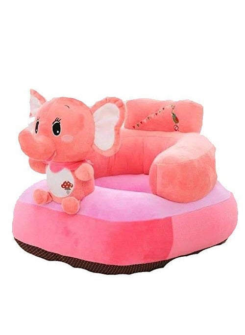 ToyHub ToyHub Kids Sofa Seat Soft Plush Cushion Baby Sofa Chair for Kids Christmas Gift Elephant Design Pink  - Image 1