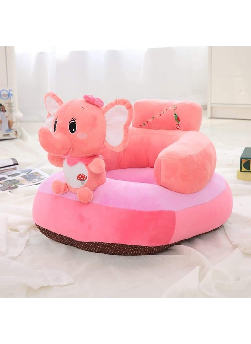 ToyHub ToyHub Kids Sofa Seat Soft Plush Cushion Baby Sofa Chair for Kids Christmas Gift Elephant Design Pink  - Image 2