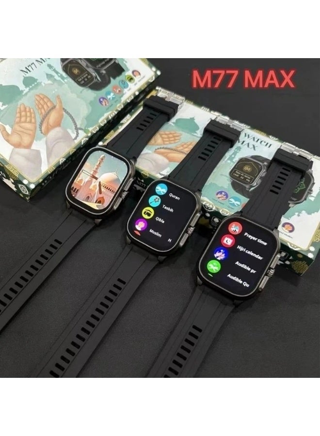 TIGER Muslim Smart Watch M77 Max with Qibla Direction, Bluetooth Smart Watch Prayer Time Reminders, Heart Rate and Fitness Tracker Multifunctional Sports Watch for Men and Women – Compatible with Android & iOS - Image 4