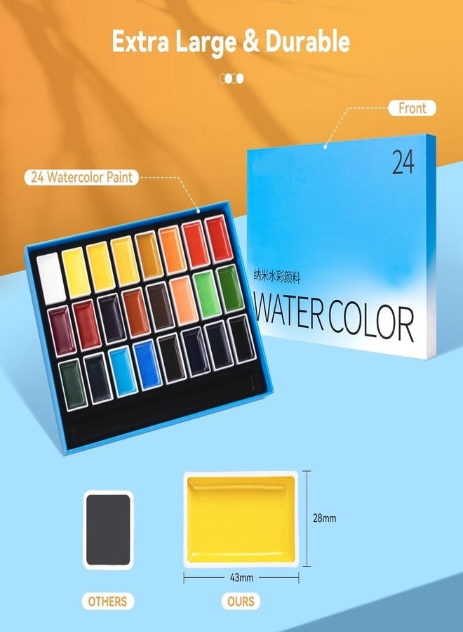 Lightwish 24-Color Watercolor Paint Set - Professional Quality Watercolor Pigment with Full Pans, Ideal for Artists, Illustrators, and Crafters, Vivid Colors for Painting Projects - Image 5