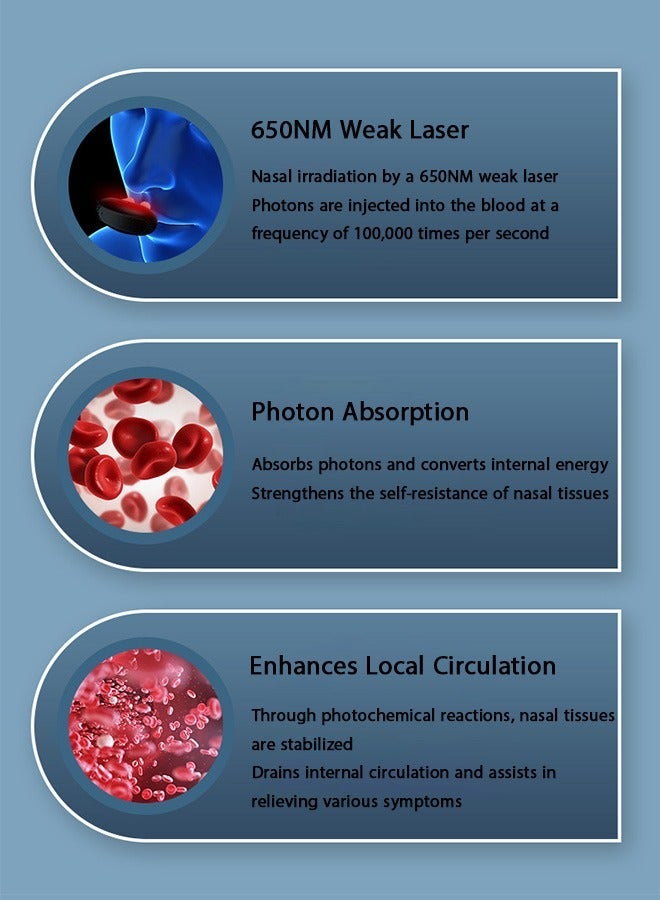 general Infrared Ray Nasal Therapy Device, Rechargeable Nasal Soothing Device, 650NM Runny Sneeze Treatment Machine (Black) - Image 3