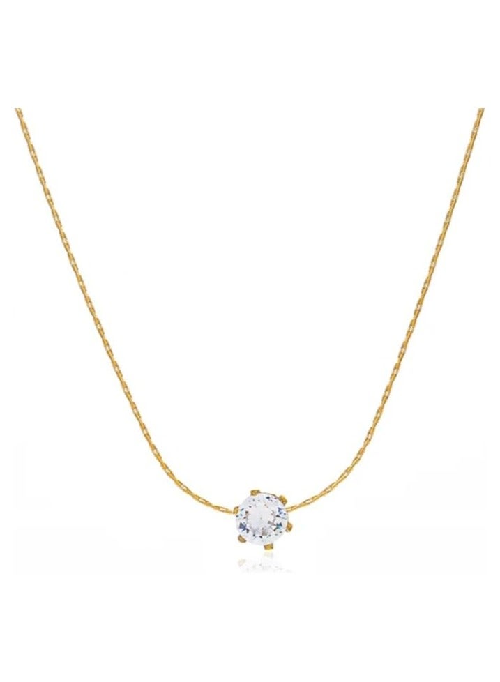 بونكا قلادة نسائية انيقة بتصميم عصري مع دلاية متنوعة من بونكا  سلسلة ذهبي مكعب زركونيا - Image 1