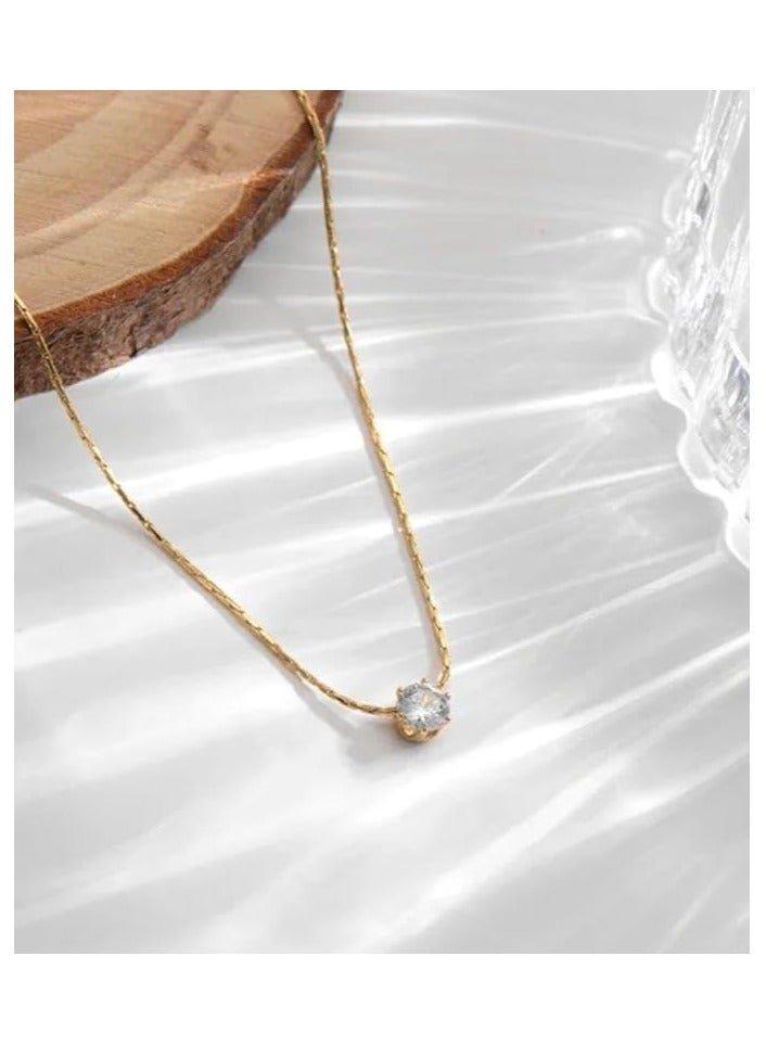 بونكا قلادة نسائية انيقة بتصميم عصري مع دلاية متنوعة من بونكا  سلسلة ذهبي مكعب زركونيا - Image 2