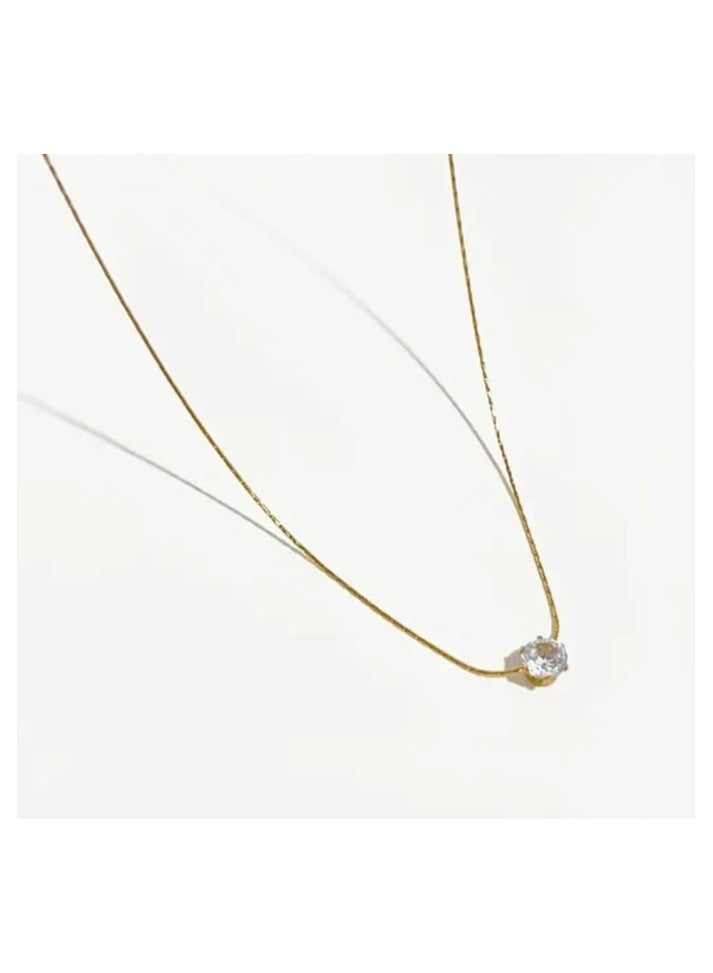 بونكا قلادة نسائية انيقة بتصميم عصري مع دلاية متنوعة من بونكا  سلسلة ذهبي مكعب زركونيا - Image 3