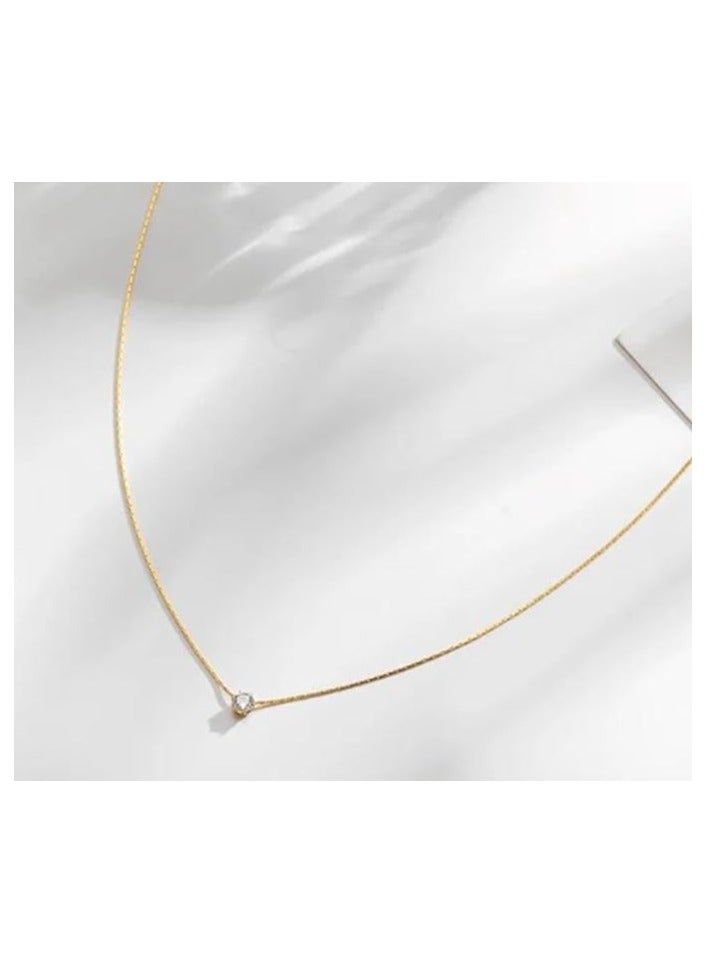 بونكا قلادة نسائية انيقة بتصميم عصري مع دلاية متنوعة من بونكا  سلسلة ذهبي مكعب زركونيا - Image 4