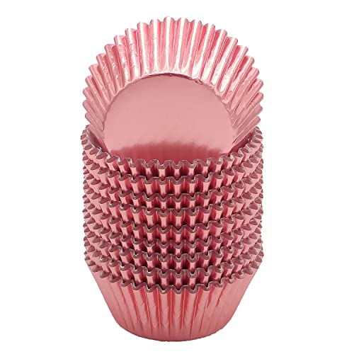 Mombake Standard Rose Gold Foil Cupcake Liners Muffin Baking Cups for Party and More, 200-Count - Image 2