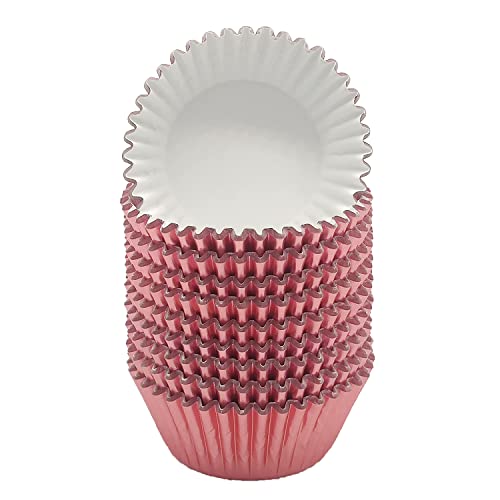 Mombake Standard Rose Gold Foil Cupcake Liners Muffin Baking Cups for Party and More, 200-Count - Image 3