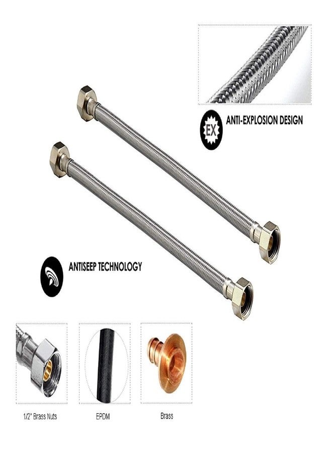 INDOROX IND08 Stainless Steel Connection Pipe For Geyser/Connection Pipe For Wash Basin/Cistern Connection Pipe (Silver, 18 Inch) - Pack of (2) - Image 4
