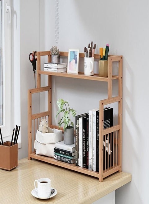 Wooden Bookshelf Office Student Stationery Organizer Magazine Holder Home Sundries Storage Shelves