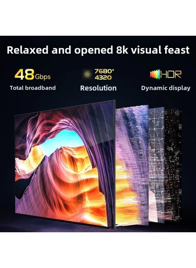 HDMI Line 8K Hd Line Set-top Box TV Hd Line Computer Line Computer Monitor Projector Monitoring Line 4K-Colour:Version Upgrade True 8k -Line Length:20m - Image 5