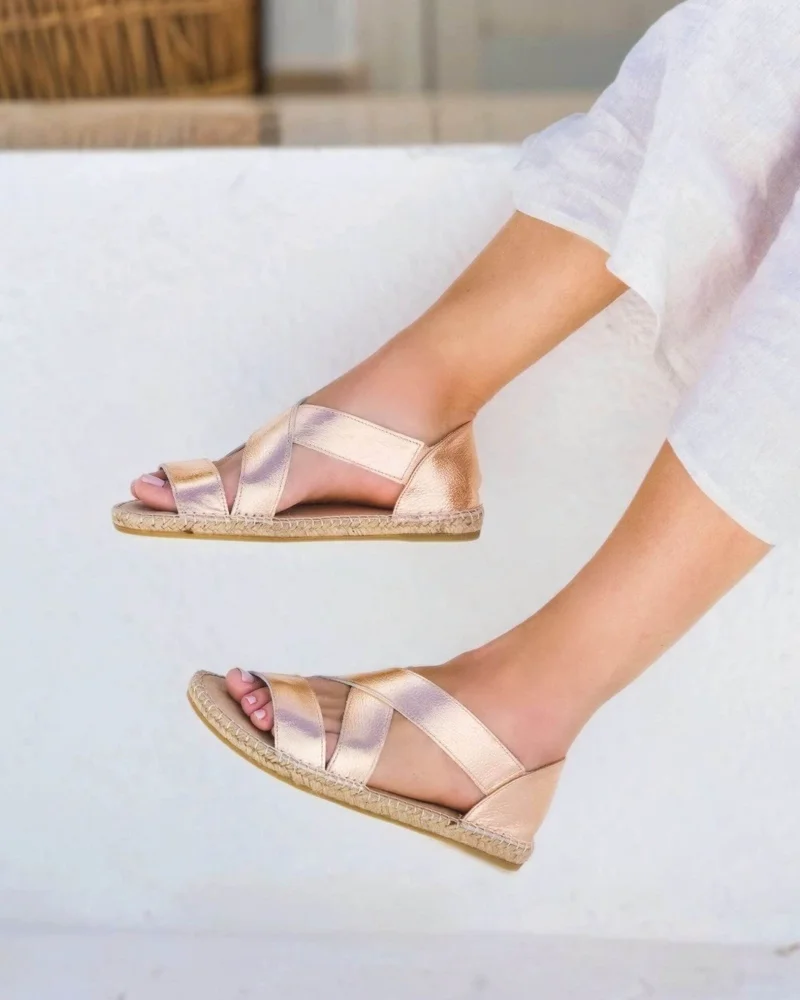 SHOEQ Rose Gold Beach Espadrille for Women | Best Price UAE