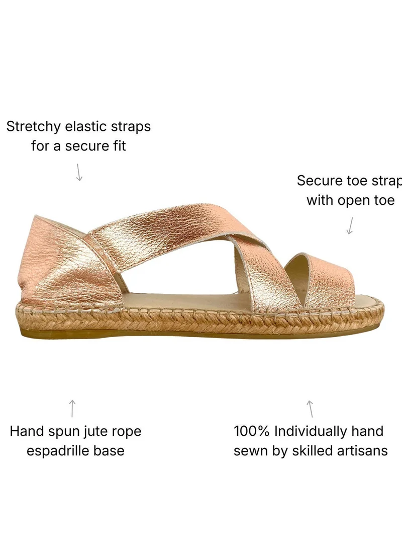 SHOEQ Rose Gold Beach Espadrille for Women | Best Price UAE