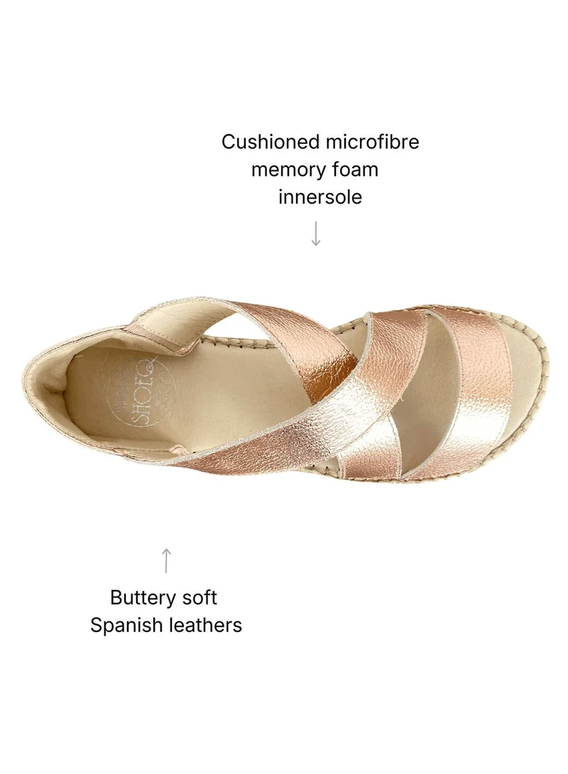 SHOEQ Rose Gold Beach Espadrille for Women | Best Price UAE