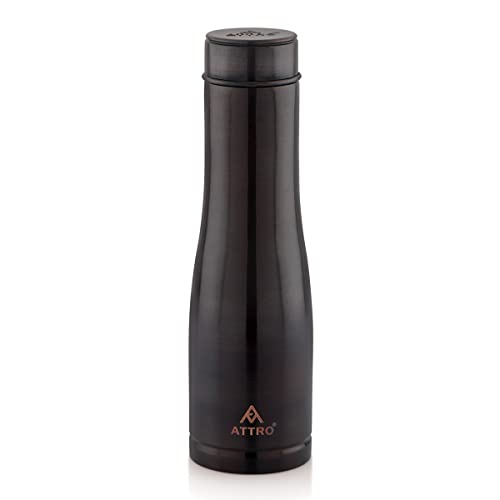 ATTRO Eiffel Vintage Matte Finish Copper Water Bottle Leak Proof, Joint Less Ayurveda and Yoga Health Benefits - 1000 ml - Image 1