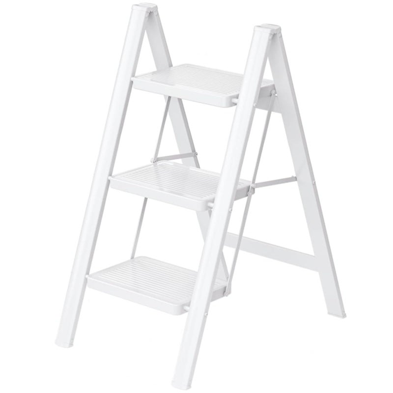 3 Step LadderFolding Step Stool with Wide AntiSlip Pedal330lbs Load CapacityLightweight and Portable for Kitchen Space Saving
