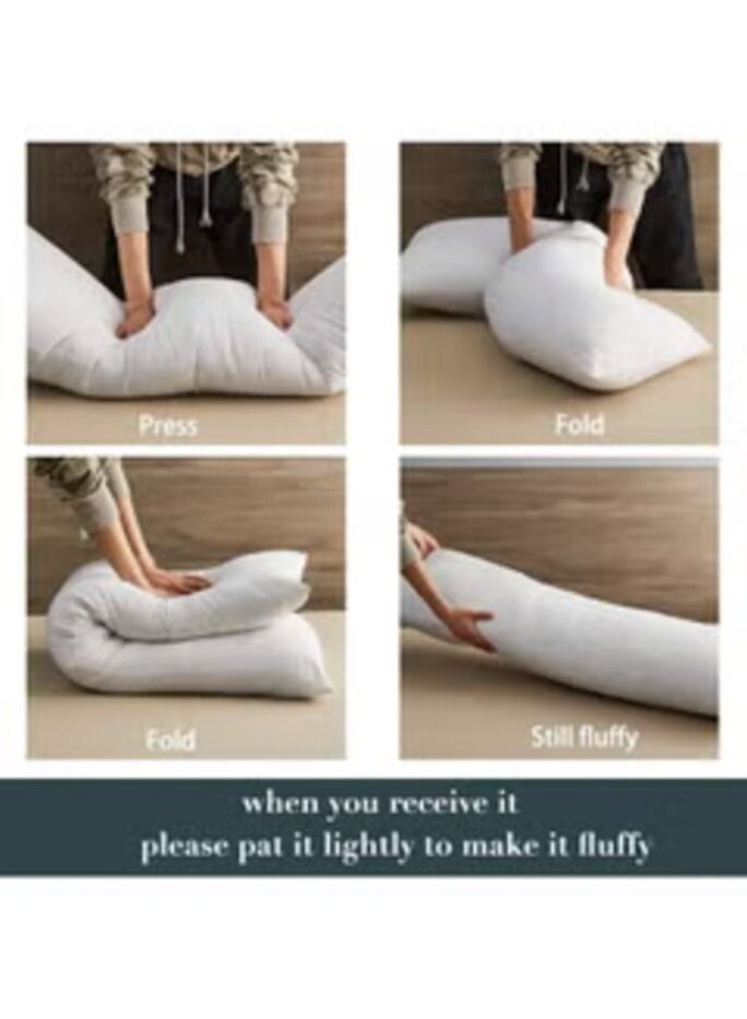 House One Long Sleeping Pillow Microfiber - White 150x50cm - Image 4