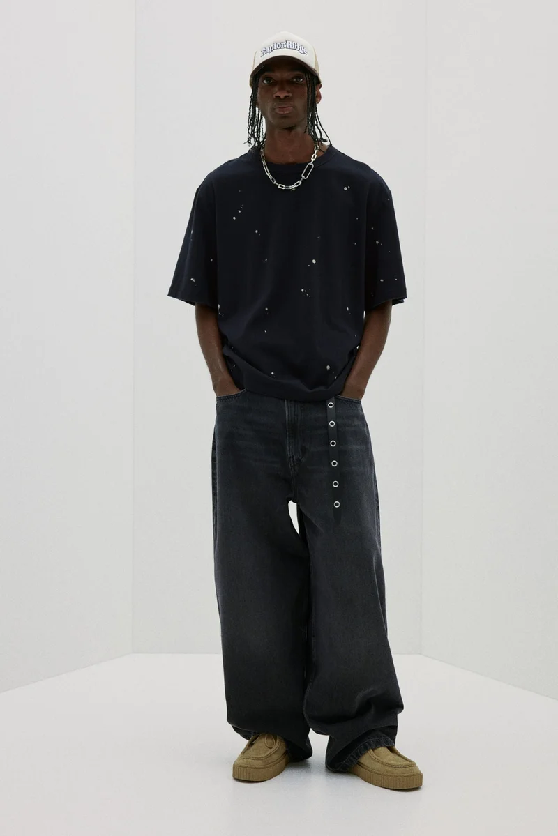 اتش اند ام Oversized Fit Printed T-shirt