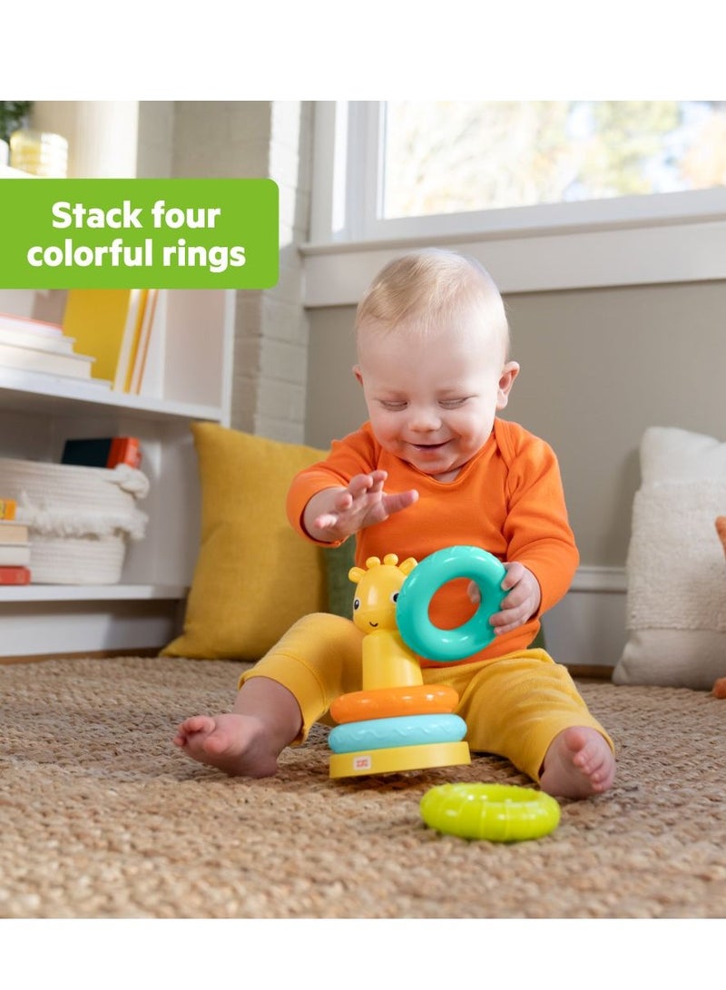 Bright Starts Giraffe Tower Stacking Toy, Colorful Rings for Sensory Play – 6 to 36 Months - Image 3